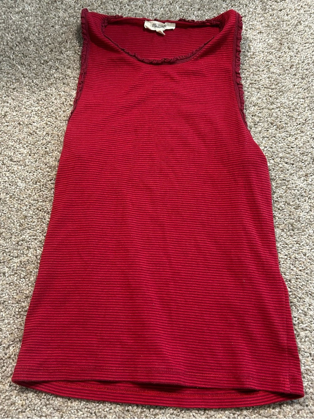 Madewell Ribbed Cherry Red Sleeveless Tank